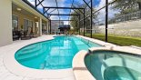 Villa rentals in Orlando, check out the Pool & spa viewed towards covered lanai