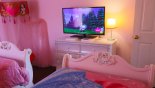 Villa rentals in Orlando, check out the Princess themed twin bedroom with LCD cable TV
